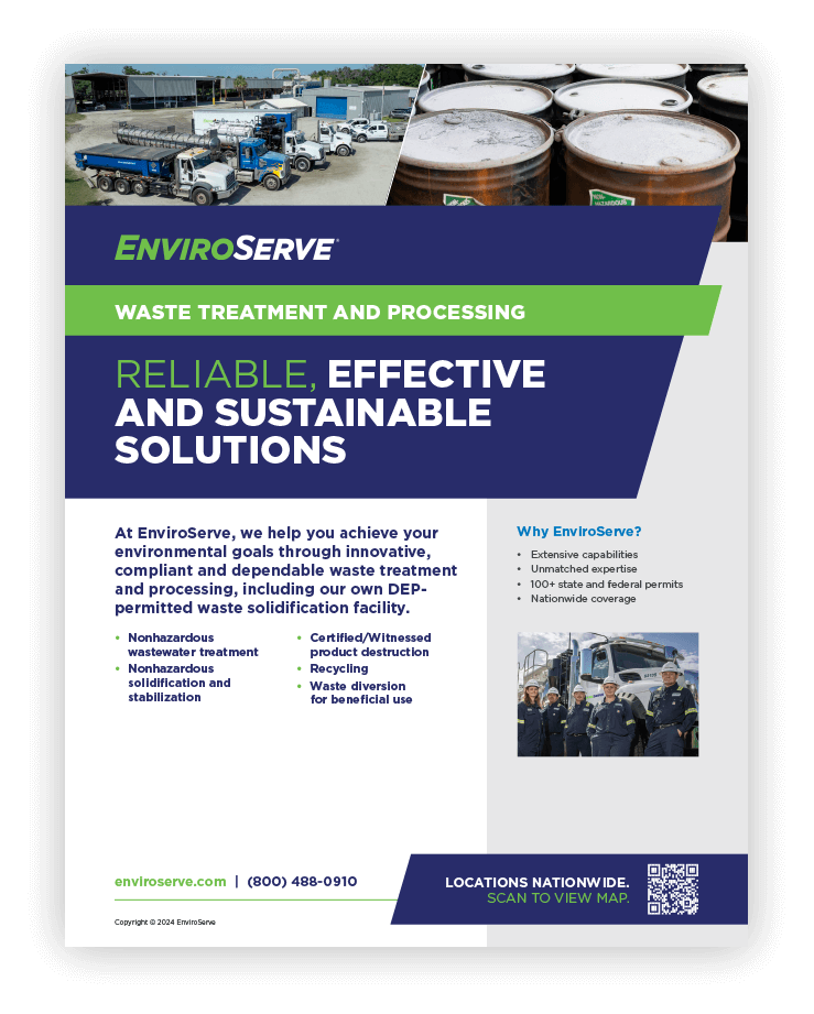 text: EnviroServe waste treatment and processing