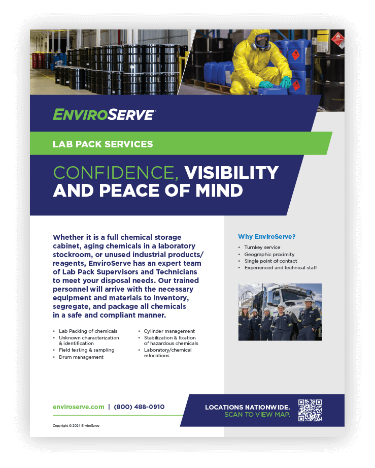 New-Lab-Pack pictured: EnviroServe Lab Pack Sell Sheet