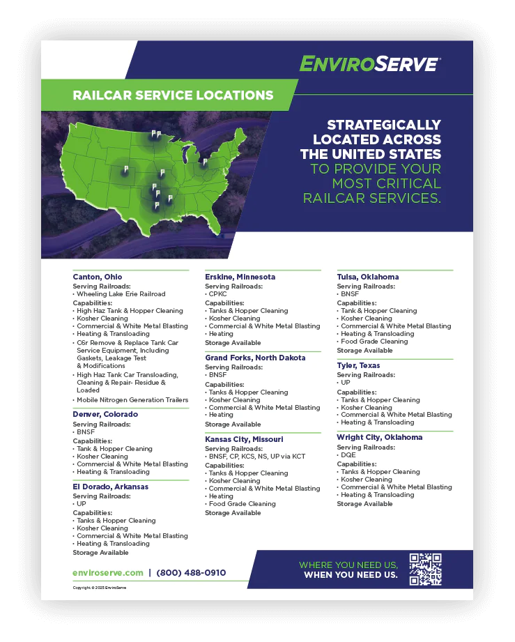 Railcar Locations sell sheet
